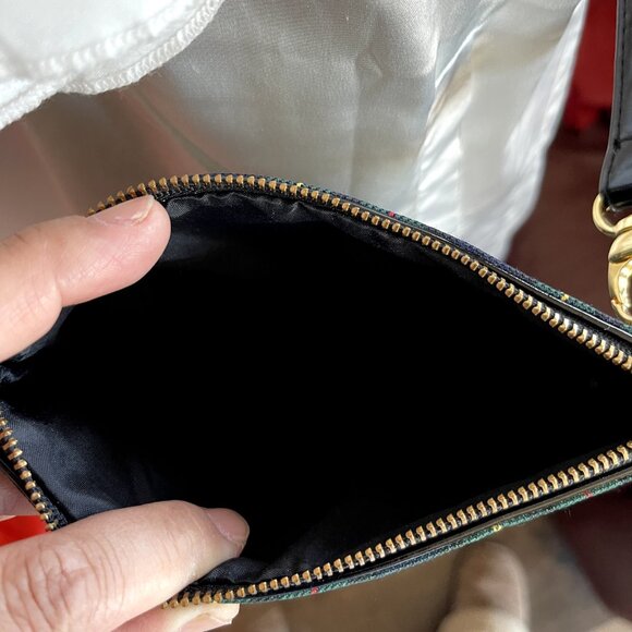 MAC Cosmetics Makeup Bag Tartan Green Red Black Small Square Coin Purse - Picture 6 of 6